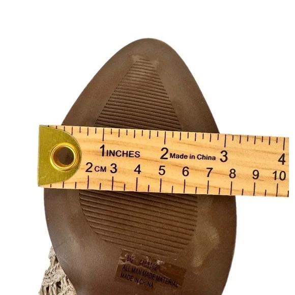 Comfort est. 1946 Woven Mules Women 8W Natural Boho Straw Block Heel Shoes - Picture 10 of 16